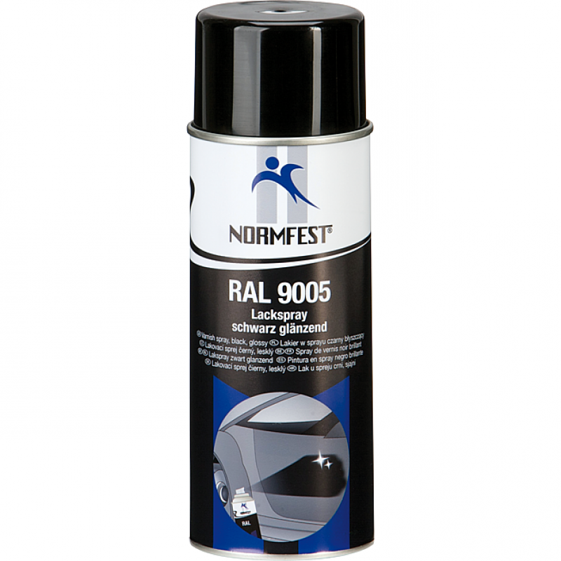 spray vernis noir brillant effet pistolet 400 ml V24