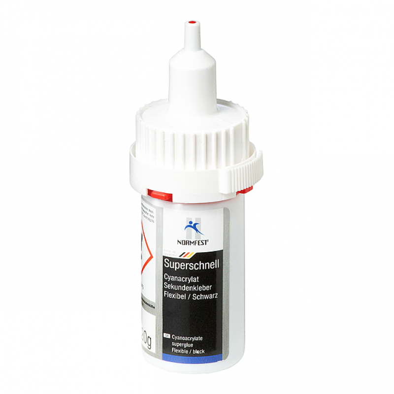 Colle cyanacrylat noire flexible spéciale filet pot 20G