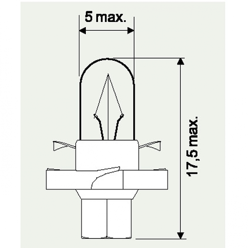 12V   2W TUERKIS KUN.SOCKELLAMPE