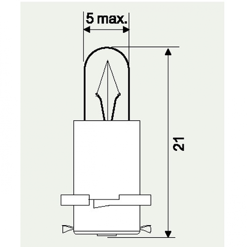 Lampe avec culot plast. Vert Volvo 24 V