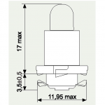 Lampe avec culot plast. Jaune  24v 1,2w EBS R4