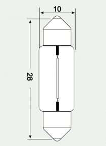 12V 10W SOFFITTENLAMPE 28MM