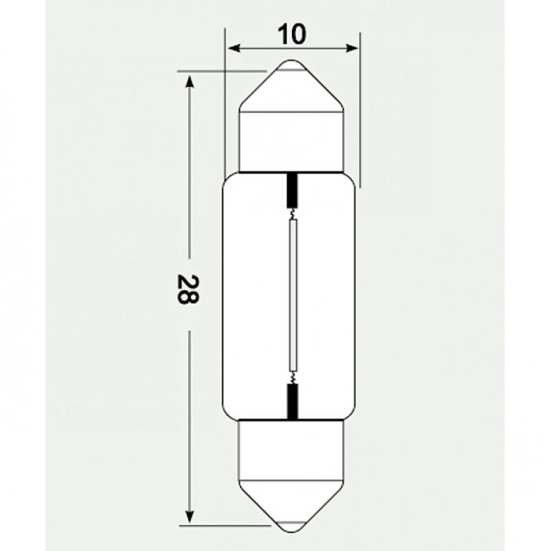 12V 10W SOFFITTENLAMPE 28MM