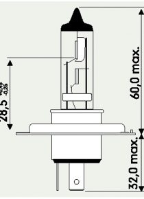 12V H4 premium 60/55W