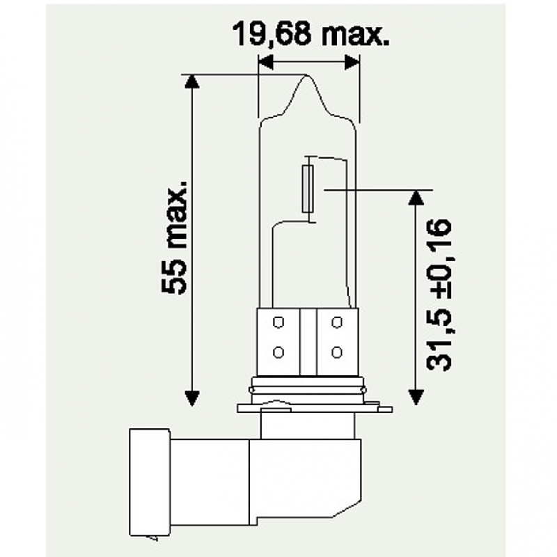 12V HB3 ABGEWINKELTER SOCKEL 60W