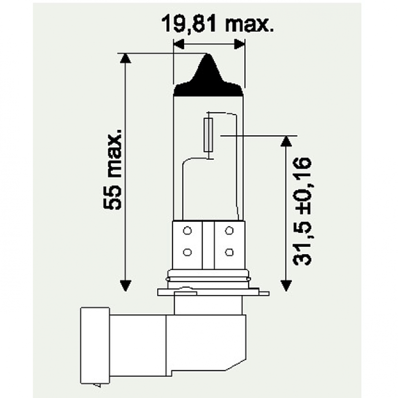 12V HB4 ABGEWINKELTER SOCKEL 51W