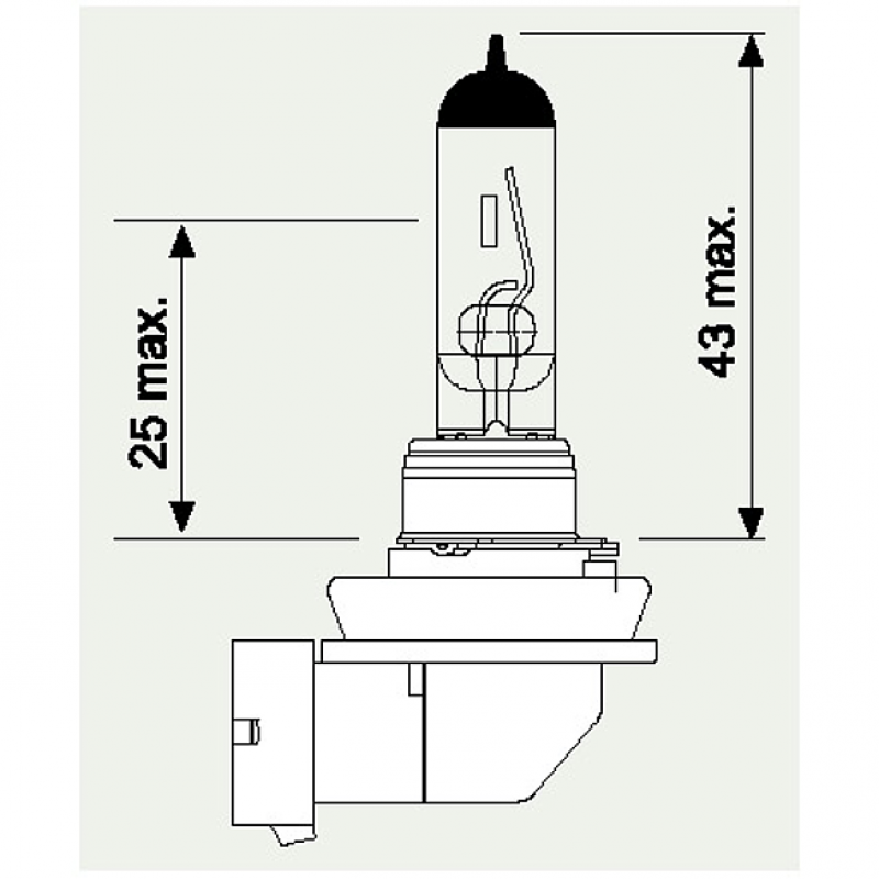 12V H11 ABGEWINKELTER SOCKEL 55W