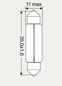 Normlight 12V 5W ampoule cylindrique plafonnier