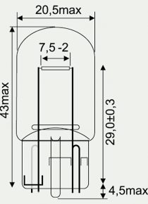12V 21W GLASSOCKEL HECKLICHTLAMPE