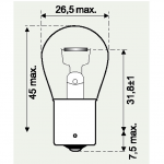 12V 21W GELB ANZEIGELAMPE BA15S