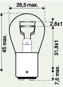 Ampoule arrière/anti/brouill. 12v 21/4w