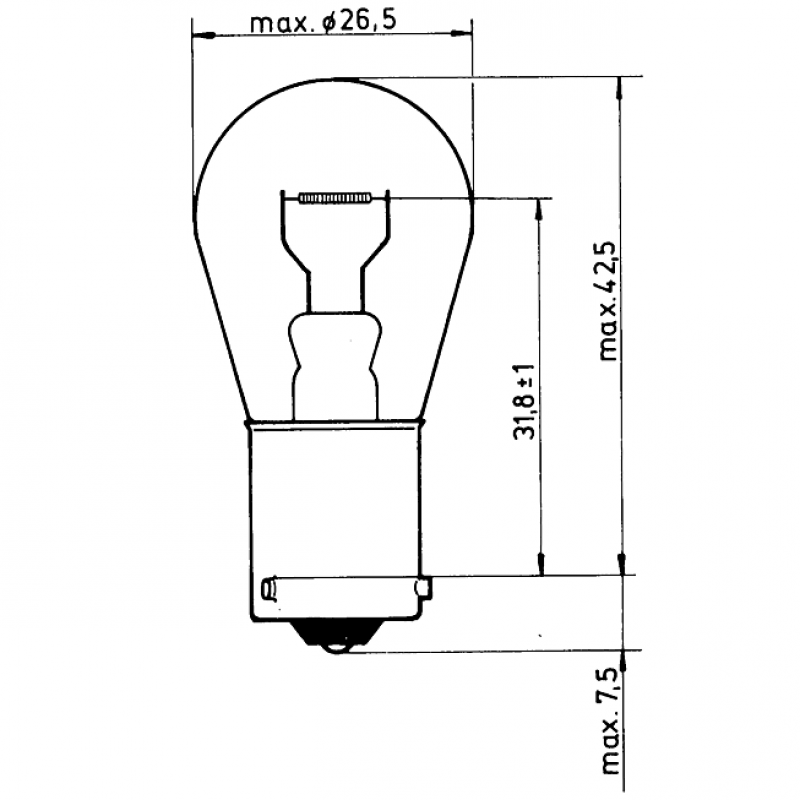 24V PY21W BAU15s HDLL GELB