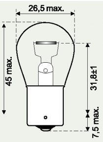 Normlight 12v 21w Orange cligno
