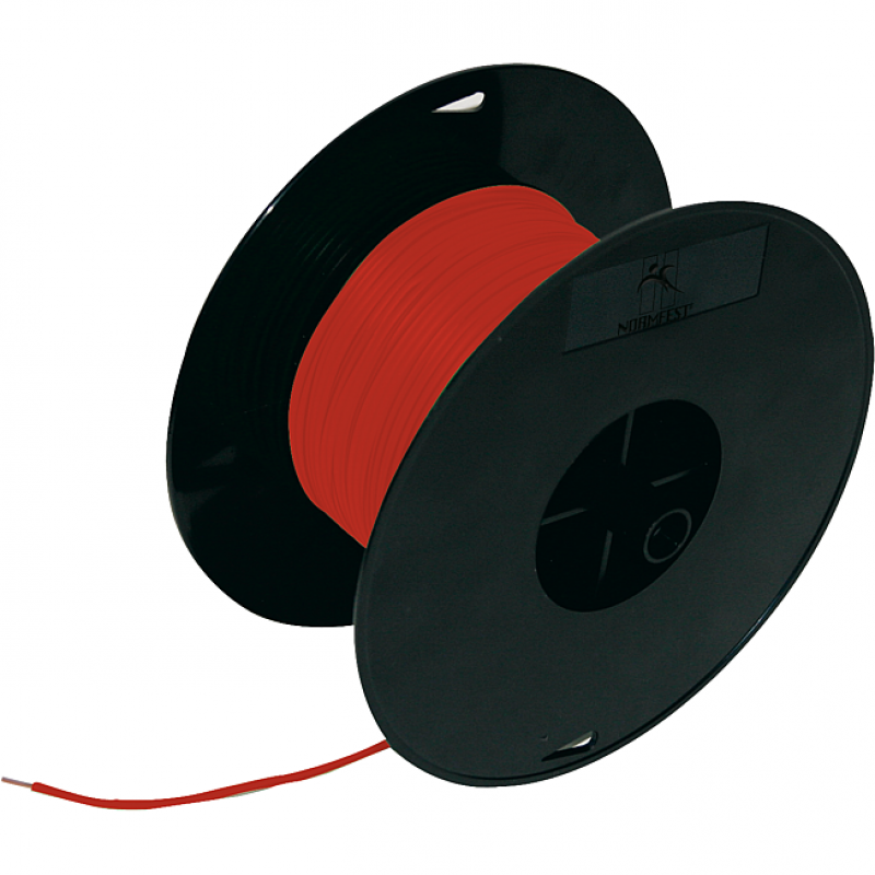 Cable fil 0.75 mm sur bobine de 100 M avec fix  rouge
