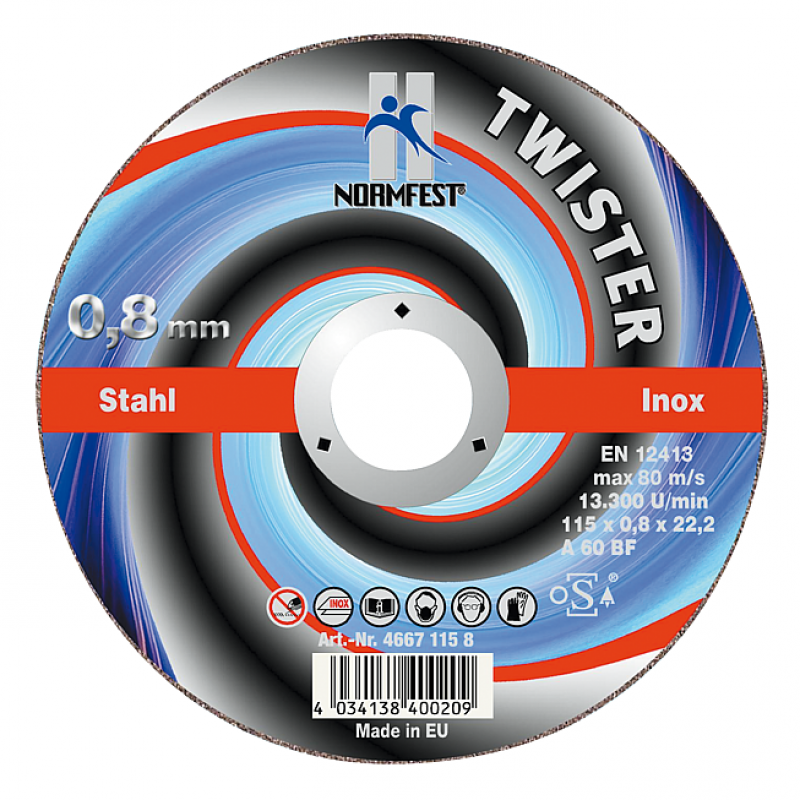Twister disque ultra fine découpe  125x0,8x22,2