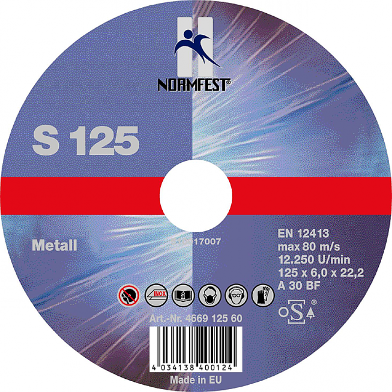 disque inox 125x6,0 long life à meuler