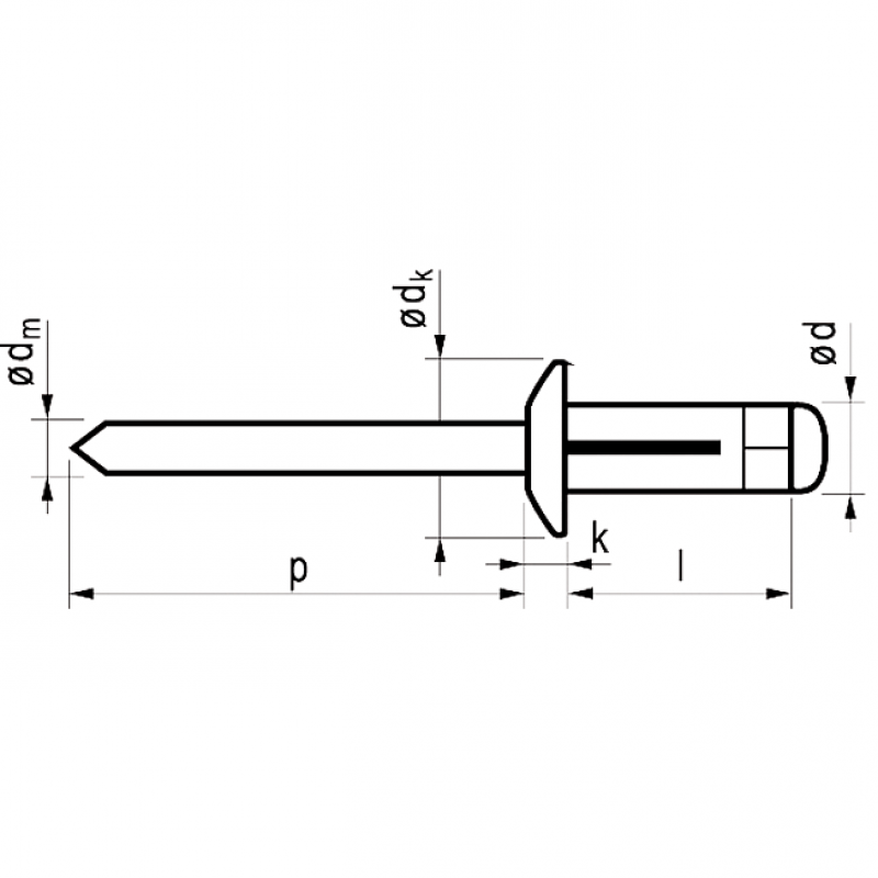 rivet Alu Blin 4.0 X 18.8 mm