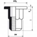 Rivet femelle 6 pans M8x10,9x15,5