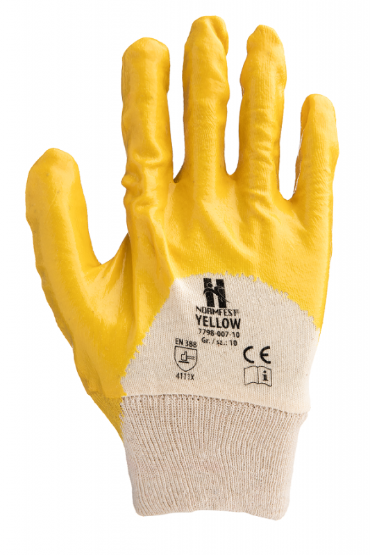 Gant Nitril de protection Jaune T9 V12