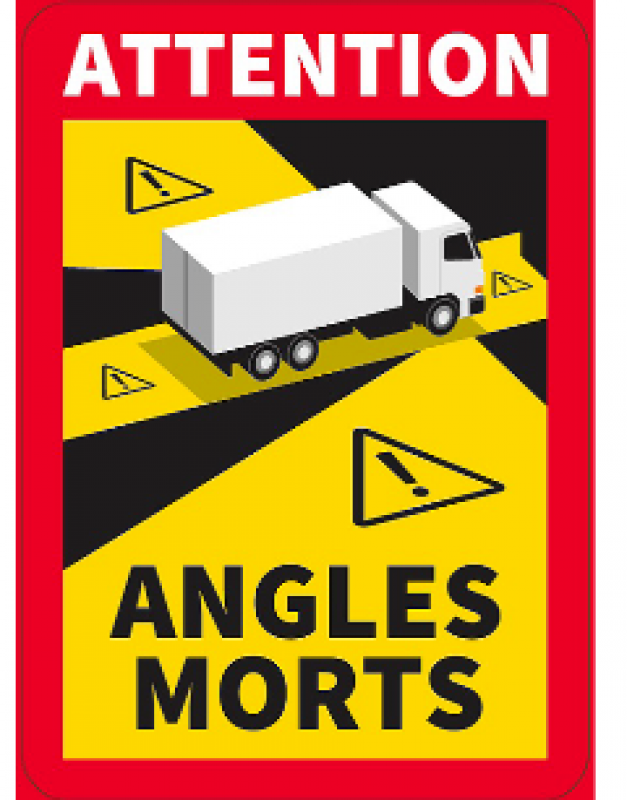 Plaque reflechissante Angles Morts autocollante set 10 pièces pour Camion