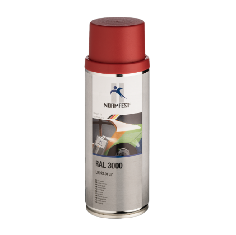 Spray de peinture rouge feu soie brillant haute résistance ral 3000 IC096 MB3524