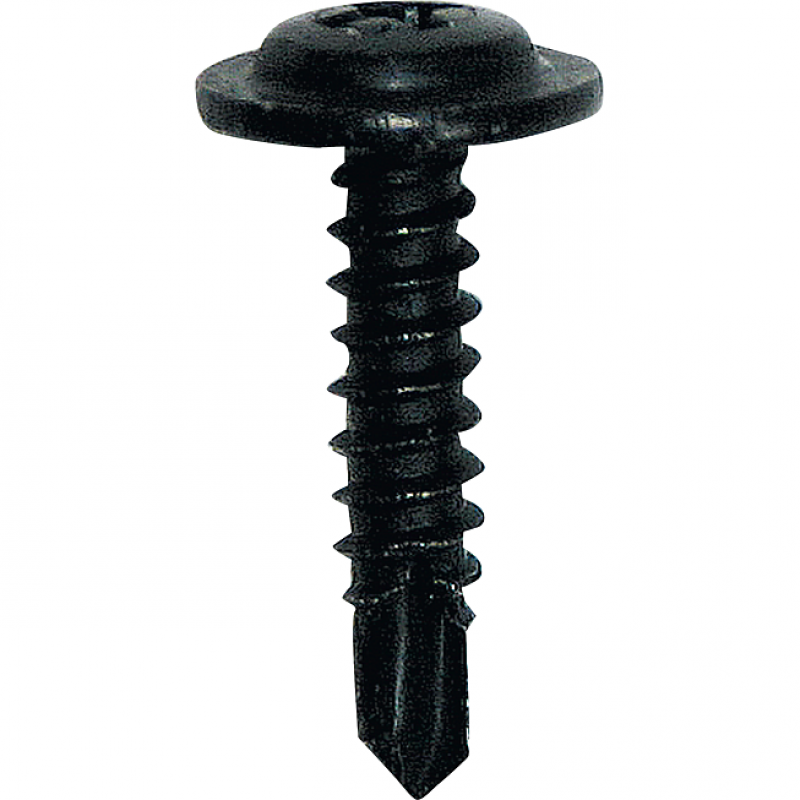 Vis autof. zink noir avec rond. extra plate 4,8X35