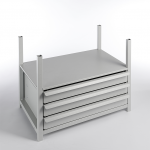 SCHUBLADENMODUL 3FACH, ABSCHLIEßBAR