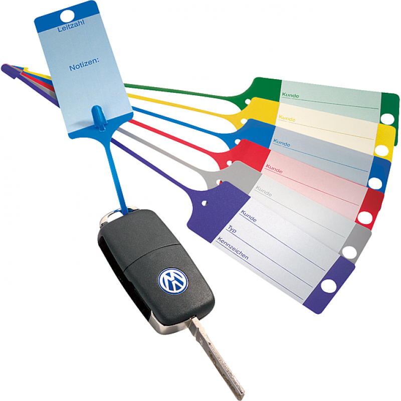 Languette pour Clef avec étiquette Bleu